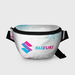 Поясная сумка Suzuki neon gradient style: надпись и символ