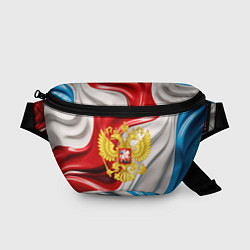 Поясная сумка Герб России на фоне флага