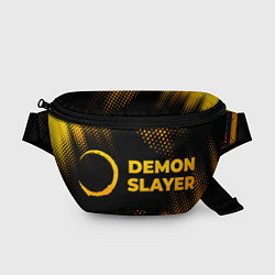 Поясная сумка Demon Slayer - gold gradient: надпись и символ