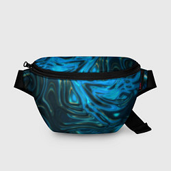 Поясная сумка Абстракция плазма сине-голубой, цвет: 3D-принт