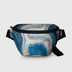 Поясная сумка Волна голубого агата, цвет: 3D-принт
