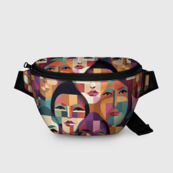 Поясная сумка Геометрические портреты девушек, цвет: 3D-принт