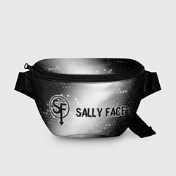 Поясная сумка Sally Face glitch на светлом фоне: надпись и симво