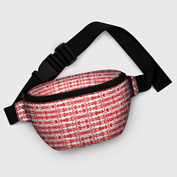 Поясная сумка Красно-белый батик, цвет: 3D-принт — фото 2