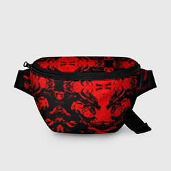 Поясная сумка Черный дракон на красном небе, цвет: 3D-принт