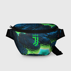 Поясная сумка Ювентус лого на зеленых плитах, цвет: 3D-принт