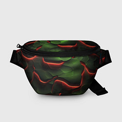 Поясная сумка Объемные красно зеленые плиты