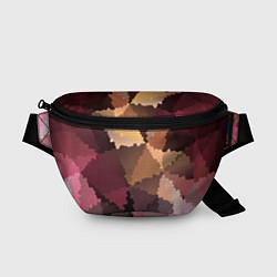 Поясная сумка Мозаика в коричнево-розовых тонах, цвет: 3D-принт