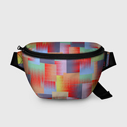 Поясная сумка Веселая разноцветная клетка, цвет: 3D-принт