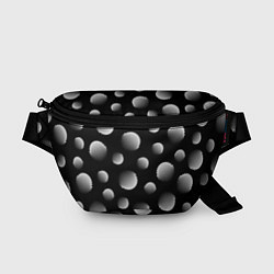 Поясная сумка Шары в полоску на черном фоне, цвет: 3D-принт