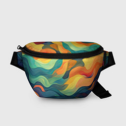 Поясная сумка Красочная палитра в волнах, цвет: 3D-принт