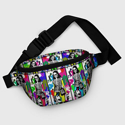 Поясная сумка Разноцветные скелеты девушки - поп-арт - мода, цвет: 3D-принт — фото 2