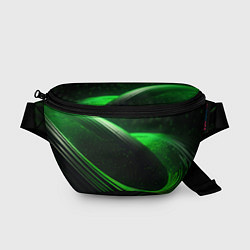 Поясная сумка Зеленые абстрактные волны