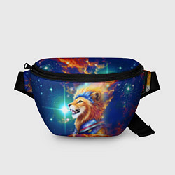 Поясная сумка Космический лев - неоновое свечение, цвет: 3D-принт