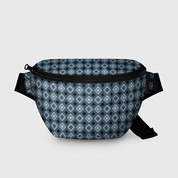 Поясная сумка Геометрический узор в серо-голубом цвете, цвет: 3D-принт