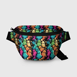 Поясная сумка Паттерн с разноцветными приведениями, цвет: 3D-принт