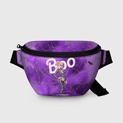 Поясная сумка Барби в костюме скелета: паутина и фиолетовый дым