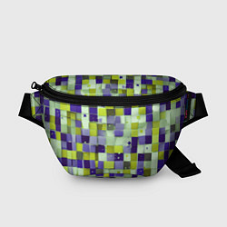 Поясная сумка Ретро квадраты болотные, цвет: 3D-принт