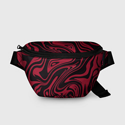 Поясная сумка Абстракция тёмно-красный, цвет: 3D-принт