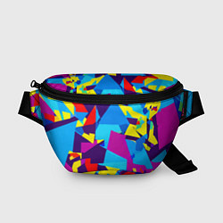 Поясная сумка Полигональная композиция - поп-арт - нейросеть, цвет: 3D-принт