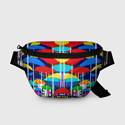 Поясная сумка Mirror pattern of umbrellas - pop art, цвет: 3D-принт