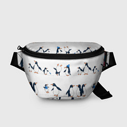 Поясная сумка Семейство пингвинов на прогулке, цвет: 3D-принт