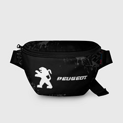Поясная сумка Peugeot speed на темном фоне со следами шин по-гор