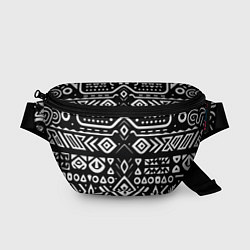 Поясная сумка Черно-белый абстрактный паттерн, цвет: 3D-принт