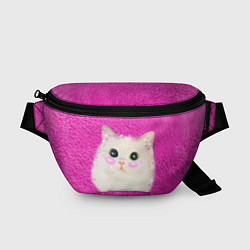 Поясная сумка Кот мем в сердечках, цвет: 3D-принт