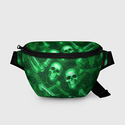 Поясная сумка Зелёные черепа и кости