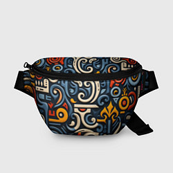 Поясная сумка Абстрактный цветной паттерн в славянском стиле