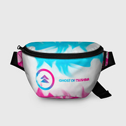 Поясная сумка Ghost of Tsushima neon gradient style по-горизонта, цвет: 3D-принт