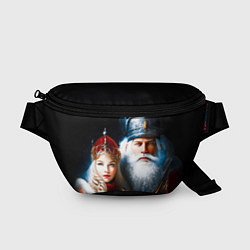 Поясная сумка Дед Мороз и Снегурочка в русских нарядах, цвет: 3D-принт