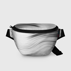 Поясная сумка Бело-серый абстрактный узор дымчатый