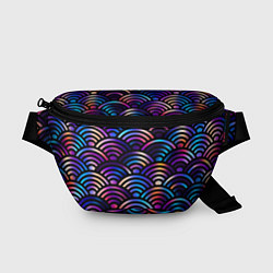 Поясная сумка Разноцветные волны-чешуйки