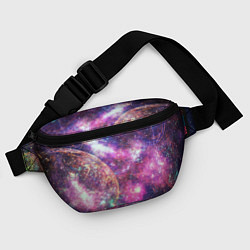 Поясная сумка Пурпурные космические туманности со звездами, цвет: 3D-принт — фото 2