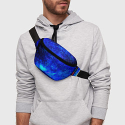 Поясная сумка Синий лёд и снежинки, цвет: 3D-принт — фото 2
