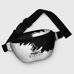 Поясная сумка Assassins creed mirage чернобелый, цвет: 3D-принт — фото 2
