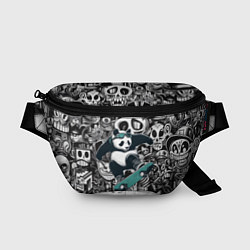 Поясная сумка Скейтбордист панда на фоне граффити, цвет: 3D-принт
