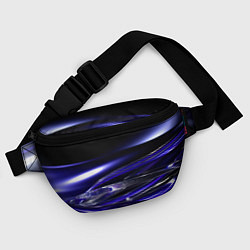 Поясная сумка Black blue abstract, цвет: 3D-принт — фото 2