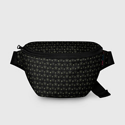 Поясная сумка Паттерн чёрный маленькие стилизованные цветы, цвет: 3D-принт