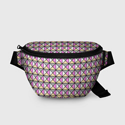 Поясная сумка Геометрический треугольники бело-серо-розовый, цвет: 3D-принт