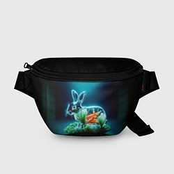 Поясная сумка Прозрачный стеклянный кролик с овощами, цвет: 3D-принт