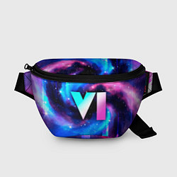 Поясная сумка GTA 6 неоновый космос, цвет: 3D-принт