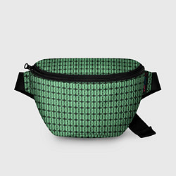 Поясная сумка Чёрные узоры на зелёном, цвет: 3D-принт