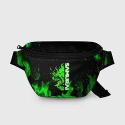 Поясная сумка Samurai green fire toxic, цвет: 3D-принт