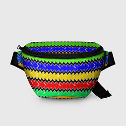 Поясная сумка Горизонтальные разноцветные линии, цвет: 3D-принт