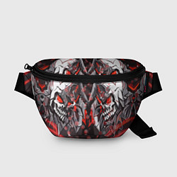 Поясная сумка Два красных черепа, цвет: 3D-принт