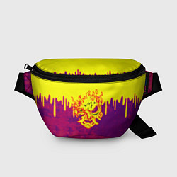 Поясная сумка Cyberpunk огненное лого самурая, цвет: 3D-принт