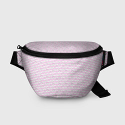 Поясная сумка Полосатый розовый паттерн с сердечками, цвет: 3D-принт